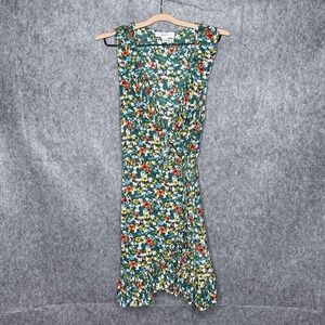 Forever21+ Green Floral Wrap Dress‎ w/ Ruffle Trim- Sz 1X
